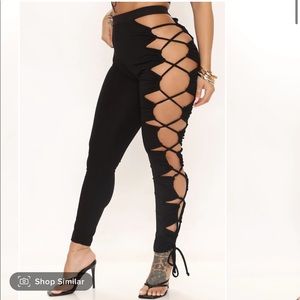 Black Cut out pants
